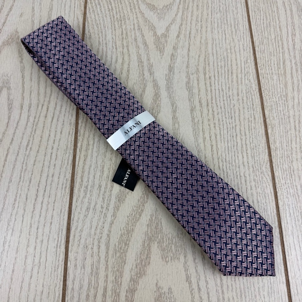 805 Alfani Men's Tie Tolbert 651 Light Pink $55 Polyester 1afc24-1014